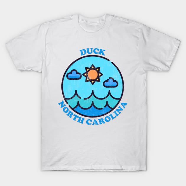 Duck, NC Summertime Vacationing Ocean Skyline T-Shirt by Contentarama